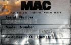 Used Cumberland Granulator, Model 18 X 36-3KN, Carbon steel.