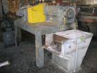 Used Cumberland Granulator, Model 24B. Approximate 14'' x 24'' feed opening with hopper. 3 Knife open rotor, bottom discharge. Driven by a 60 hp, 3/60/230/460 volt motor. Mounted on a base with legs.