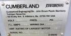 Used Cumberland Granulator, Model 484-3KN. Approximately 16” x 14” feed opening with tilt back pelican hopper. 3 Bolt-on blade open rotor, set up for blower bottom discharge. Driven by a 15 hp, 3/60/...