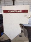 Used Cumberland Granulator, Model 585-3KN.  Approximately 20” x 14” feed opening with tilt back feed hopper. Approximately 12” diameter x 20” wide (3) bolt on blade open rotor.  Bottom discharge with...