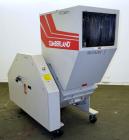 Used Cumberland Grinder, Model G1624, Carbon Steel. Approximately 16” x 24” feed opening with a manual tilt back pelican style feed hopper. 3 Bolt-on blade open rotor, (2) bed knives. Approximately 1...