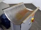 Used Cumberland Grinder, Model G1624, Carbon Steel. Approximately 16” x 24” feed opening with a manual tilt back pelican style feed hopper. 3 Bolt-on blade open rotor, (2) bed knives. Approximately 1...