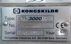 Used Kongsklide Inline Granulator, Model KG 3000 F6, Carbon Steel/Aluminum. Approximate 5’’ diameter x 8’’ wide open rotor with (6) 6-3/4’’ wide bolt on blades, (1) bed knife, approximately 3/8’’ dia...