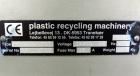 Used Stainless Steel Plastic Recycling Machinery Auger Fed Granulator, Model MG