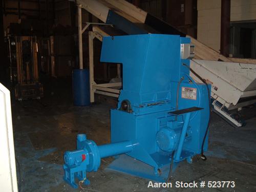 USED: Conair Hushgard model SK297601P. 14", 20" feed opening, 3 knifeopen rotor having two bed knives. Unit includes a 3/8" screen. Drivenby a 20 hp, 3/480 volt, 25 amp motor. Includes startr for bot...