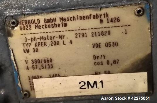 Used Herbold GmbH HV50 Disk Type Agglomeration System