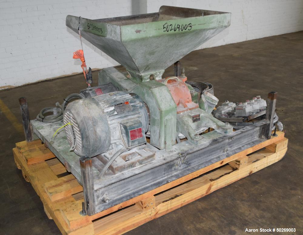 Used- Mikro Pulverizer Hammer Mill, Model 2DH, Carbon Steel.