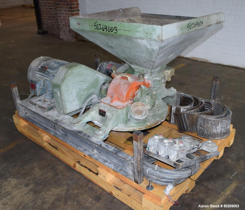 Used Mikro Pulverizer Hammer Mill, Model 2DH, Carbon Steel.