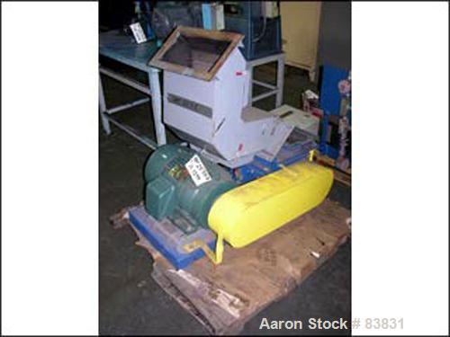 USED: Chipper, 6" x 15" feed opening, segmented rotor with carbide tips, 15 hp 230/460 volt motor, feed hopper with magnets.