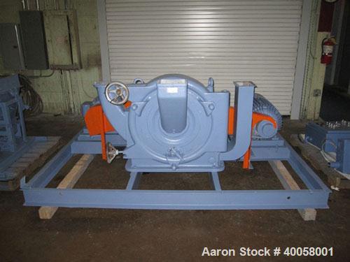 Used Pallmann Attrition/Impact Turbo Mill, Model PP6, Carbon Steel. Approximate 600mm diameter grinding chamber, 26 cubic meter per minute air displacement. Designed for pulverizing, fiberizing, crus...