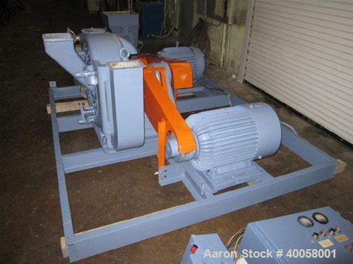 Used Pallmann Attrition/Impact Turbo Mill, Model PP6, Carbon Steel. Approximate 600mm diameter grinding chamber, 26 cubic meter per minute air displacement. Designed for pulverizing, fiberizing, crus...