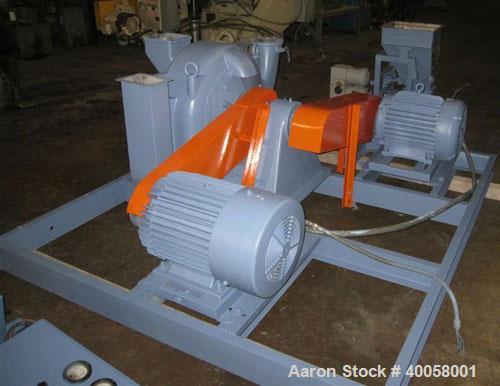 Used Pallmann Attrition/Impact Turbo Mill, Model PP6, Carbon Steel. Approximate 600mm diameter grinding chamber, 26 cubic meter per minute air displacement. Designed for pulverizing, fiberizing, crus...