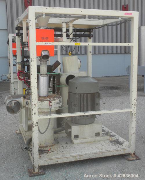 Used Reduction Engineering Pulverizing System, Carbon Steel, Consisting Of: (1) Model 75 horizontal dual disc pulverizer, driven by a 75 hp motor, (1) 10 hp blower, (1) cyclone, (1) hopper, (1) S&S m...