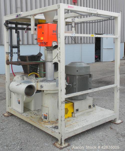 Used Reduction Engineering Pulverizing System, Carbon Steel, Consisting Of: (1) Model 75 horizontal dual disc pulverizer, driven by a 75 hp motor, (1) 10 hp blower,missing fan, (1) cyclone, (1) hoppe...