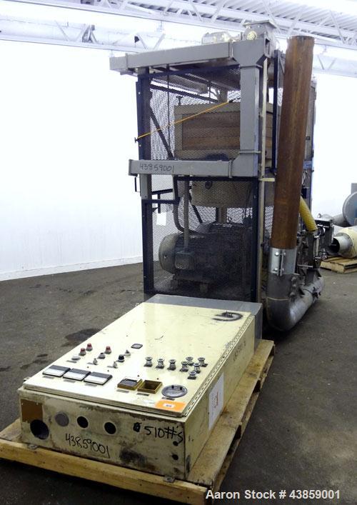 Used Wedco Size Reduction System, Model SE 12TC-50-50, Carbon Steel. Consists of : (2) Thermofine SE 12 mills, approximate 12” diameter grinding discs. Each mill driven by a 50 hp, 3/60/460 volt, 353...