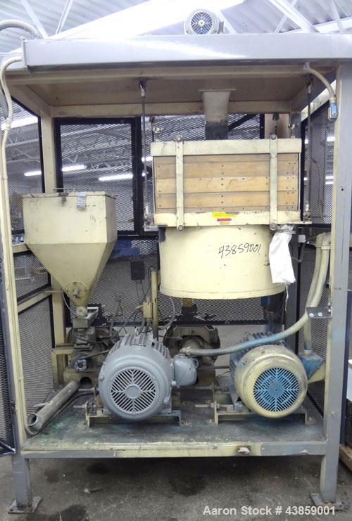 Used Wedco Size Reduction System, Model SE 12TC-50-50, Carbon Steel. Consists of : (2) Thermofine SE 12 mills, approximate 12” diameter grinding discs. Each mill driven by a 50 hp, 3/60/460 volt, 353...