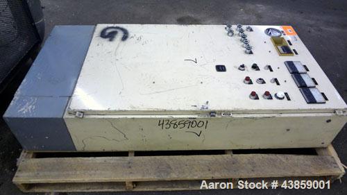 Used Wedco Size Reduction System, Model SE 12TC-50-50, Carbon Steel. Consists of : (2) Thermofine SE 12 mills, approximate 12” diameter grinding discs. Each mill driven by a 50 hp, 3/60/460 volt, 353...