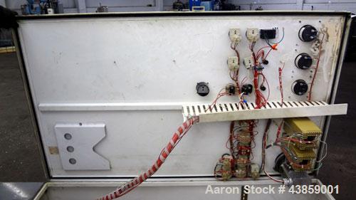 Used Wedco Size Reduction System, Model SE 12TC-50-50, Carbon Steel. Consists of : (2) Thermofine SE 12 mills, approximate 12” diameter grinding discs. Each mill driven by a 50 hp, 3/60/460 volt, 353...