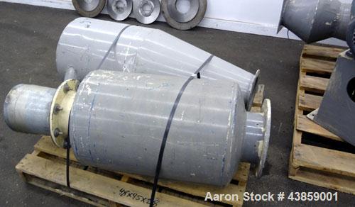Used Wedco Size Reduction System, Model SE 12TC-50-50, Carbon Steel. Consists of : (2) Thermofine SE 12 mills, approximate 12” diameter grinding discs. Each mill driven by a 50 hp, 3/60/460 volt, 353...