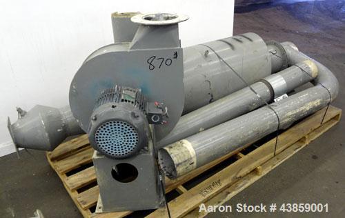 Used Wedco Size Reduction System, Model SE 12TC-50-50, Carbon Steel. Consists of : (2) Thermofine SE 12 mills, approximate 12” diameter grinding discs. Each mill driven by a 50 hp, 3/60/460 volt, 353...
