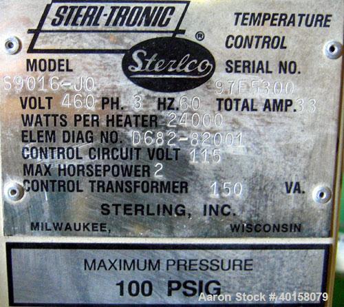 Used Sterlco single zone hot oil heater, model S9016-JO, 24 kw. 3/60/460 volt, 33 amp. Serial #97E5300.