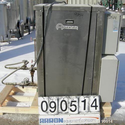 Used: Advantage hot oil temperature controller, model RK4-2460HC-SP. Maximum temperature 400 deg.f.. 3/60/460 volt,approx 24 kw, 33.8 amp. Mounted on casters. Built 2004.