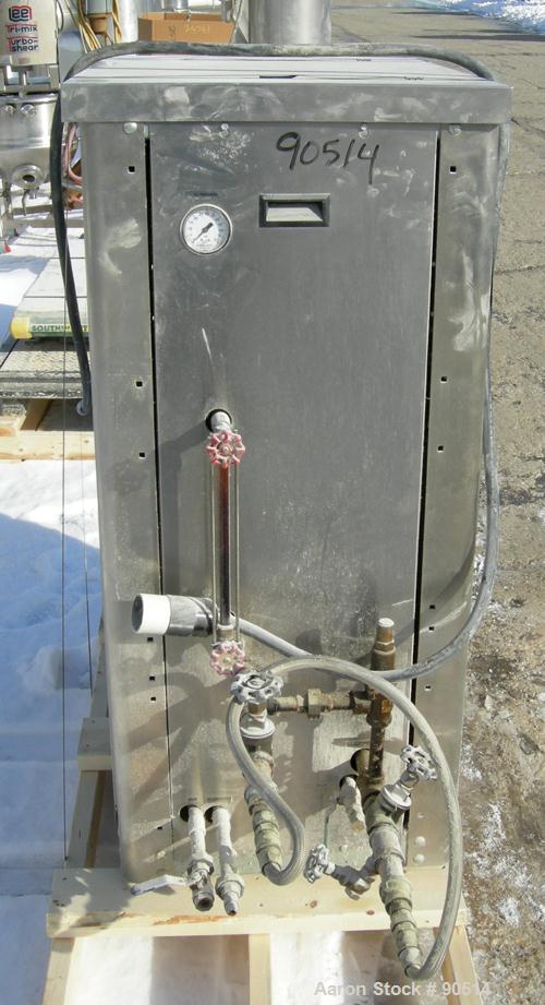 Used: Advantage hot oil temperature controller, model RK4-2460HC-SP. Maximum temperature 400 deg.f.. 3/60/460 volt,approx 24 kw, 33.8 amp. Mounted on casters. Built 2004.