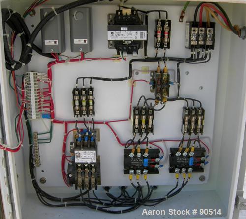 Used: Advantage hot oil temperature controller, model RK4-2460HC-SP. Maximum temperature 400 deg.f.. 3/60/460 volt,approx 24 kw, 33.8 amp. Mounted on casters. Built 2004.