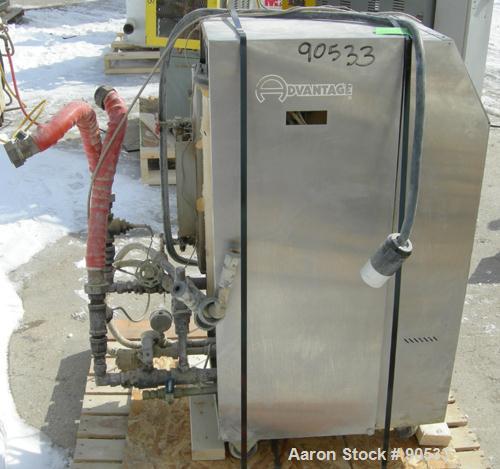 Used: Advantage hot oil temperature controller, model RK4-2460HC-41D3. Maximum temperature 400 deg.f.. 3/60/460 volt,approx 24 kw, 35 amp. Mounted on casters.Built 2001.
