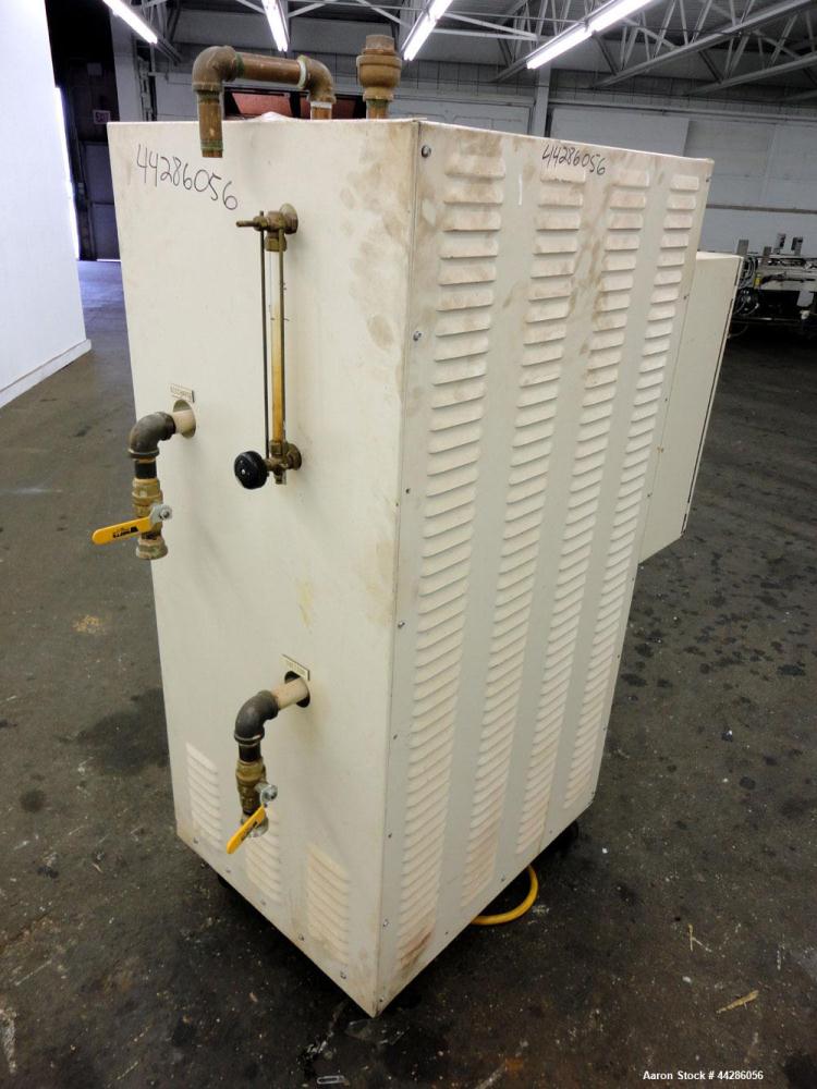 Used Chromalox Hot Oil Temperature Control Heater, 9 kW, Model OTCSW-550-9XX. Includes a control panel. Mounted on casters. 3/60/240 Volts.