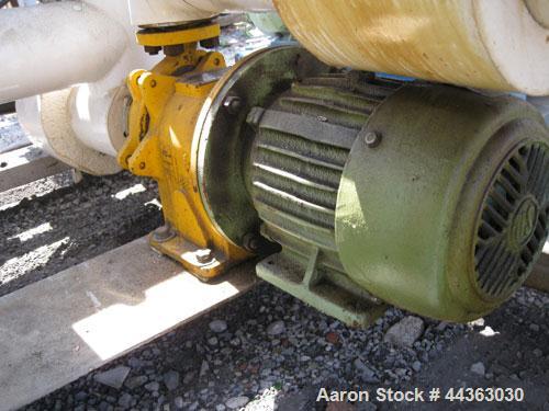 Used Chromalox Electric Oil Heater, 30 kw capacity, electrically heated bayonet heater, skid mounted with 5 hp Kontro centrifugal circulation pump, stainless steel construction, 30 gpm.
