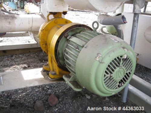 Used Chromalox Electric Oil Heater, 50 kw capacity, electrically heated bayonet heater, 480 volt, 3 phase, skid mounted with Kontro centrifugal circulation pump, carbon steel construction, 7.5 hp, 60...