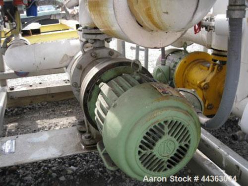 Used Chromalox Electric Oil Heater, 60 kw capacity, electrically heated bayonet heater, 480 volt, 3 phase, skid mounted with Kontro centrifugal circulation pump, carbon steel construction, 7.5 hp, 60...