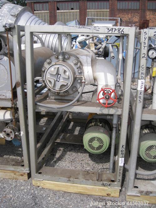 Used Chromalox Electric Oil Heater, 60 kw capacity, electrically heated bayonet heater, 480 volt, 3 phase, skid mounted with Kontro centrifugal circulation pump, carbon steel construction, 7.5 hp, 60...