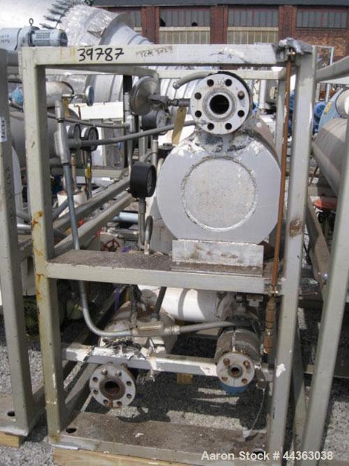 Used Chromalox Electric Oil Heater, 80 kw capacity, electrically heated bayonet heater, 480 volt, 3 phase, skid mounted with Kontro centrifugal circulation pump, carbon steel construction, 7.5 hp, 60...