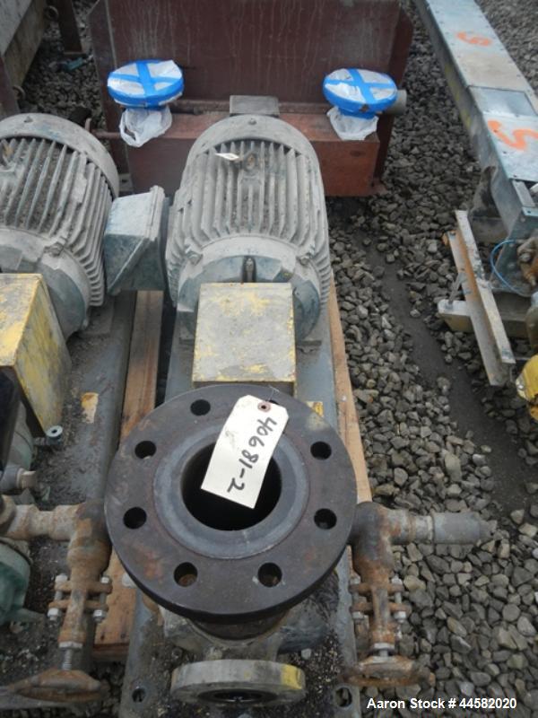 Used FTS Hot Oil System, 100 kW/hour capacity rated up to 400 deg F max operating temperature, 460 volt 3 phase 60 hz main supply, with 40 hp Kontro 3" x 2" x 8" circulation pump rated 300 gpm at 280...