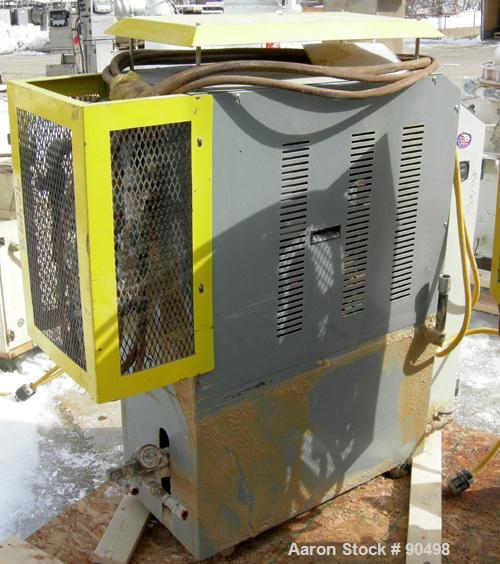 Used: Mokon hot oil temperature controller, model H54112CH. Maximum temperature 500 deg.f.. 3/60/460 volt, 12 kw, 15.1 heater amp. Mounted on casters. Built 2005