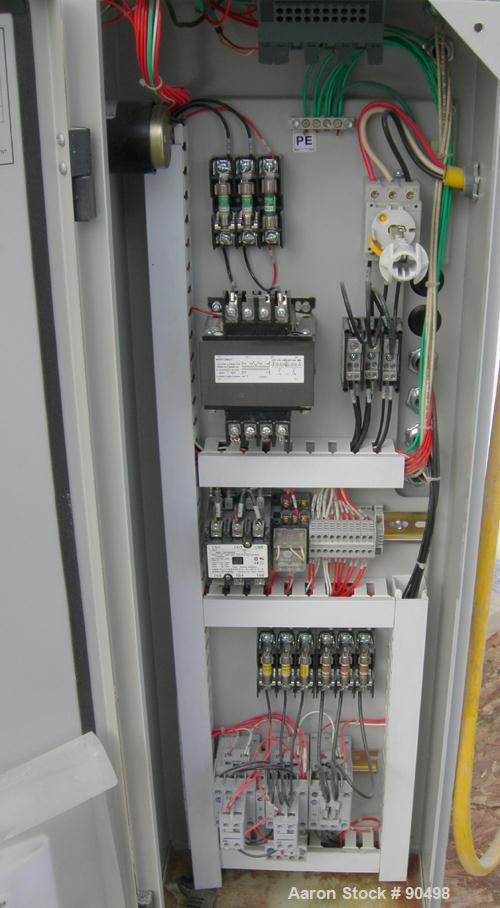 Used: Mokon hot oil temperature controller, model H54112CH. Maximum temperature 500 deg.f.. 3/60/460 volt, 12 kw, 15.1 heater amp. Mounted on casters. Built 2005