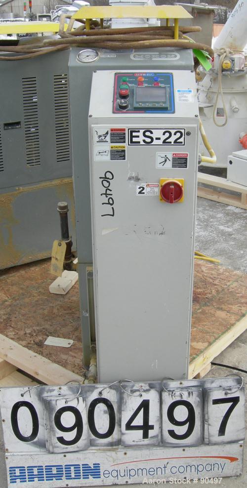 Used: Mokon hot oil temperature controller, model H54A12-S2. Maximum temperature 500 deg.f.. 3/60/460 volt, 12 kw, 15.1 heater amp. Mounted on casters. Built 2000.