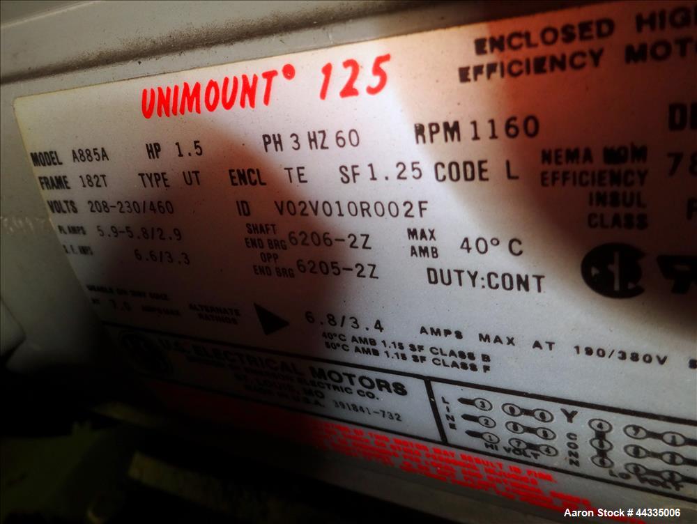 Used Mokon 12 Kw Oil Heater, Model MR4S06-EZ. (2) Zones, 6kW each. Driven by 1-1/2 hp motors. 3/60/480 volt. Mounted on a carbon steel frame. Serial# 29408, built 1993.