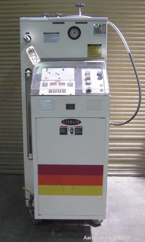 Used Sterlco Hot Oil Temperature Control Unit, Model M2B9026-J1. Single zone oil heater, 18 total kW. Temperature range to 550 deg F. 3/60/460 volt. M2B control panel. Mounted on casters.