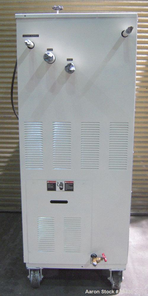 Used Sterlco Hot Oil Temperature Control Unit, Model M2B9026-J1. Single zone oil heater, 18 total kW. Temperature range to 550 deg F. 3/60/460 volt. M2B control panel. Mounted on casters.