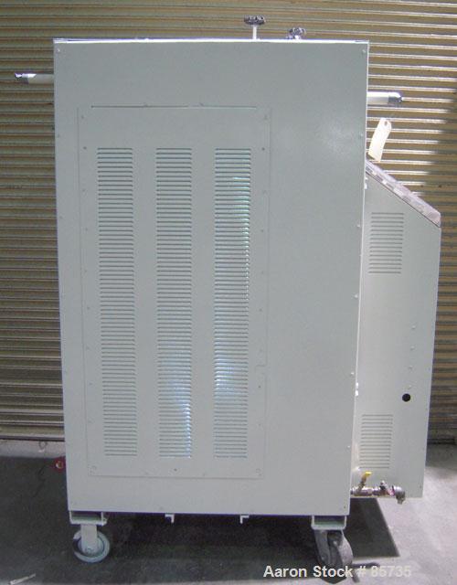 Used Sterlco Hot Oil Temperature Control Unit, Model M2B9026-J1. Single zone oil heater, 18 total kW. Temperature range to 550 deg F. 3/60/460 volt. M2B control panel. Mounted on casters.