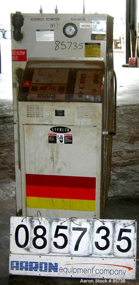 Used Sterlco Hot Oil Temperature Control Unit, Model M2B9026-J1. Single zone oil heater, 18 total kW. Temperature range to 550 deg F. 3/60/460 volt. M2B control panel. Mounted on casters.