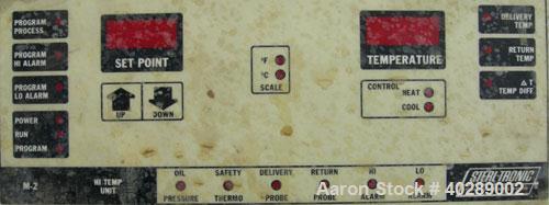 Used Sterlco Hot Oil Temerature Controller, Model M6016-DX. 12 kW, 3/60/460 volt, 16 amp. Mounted on casters.