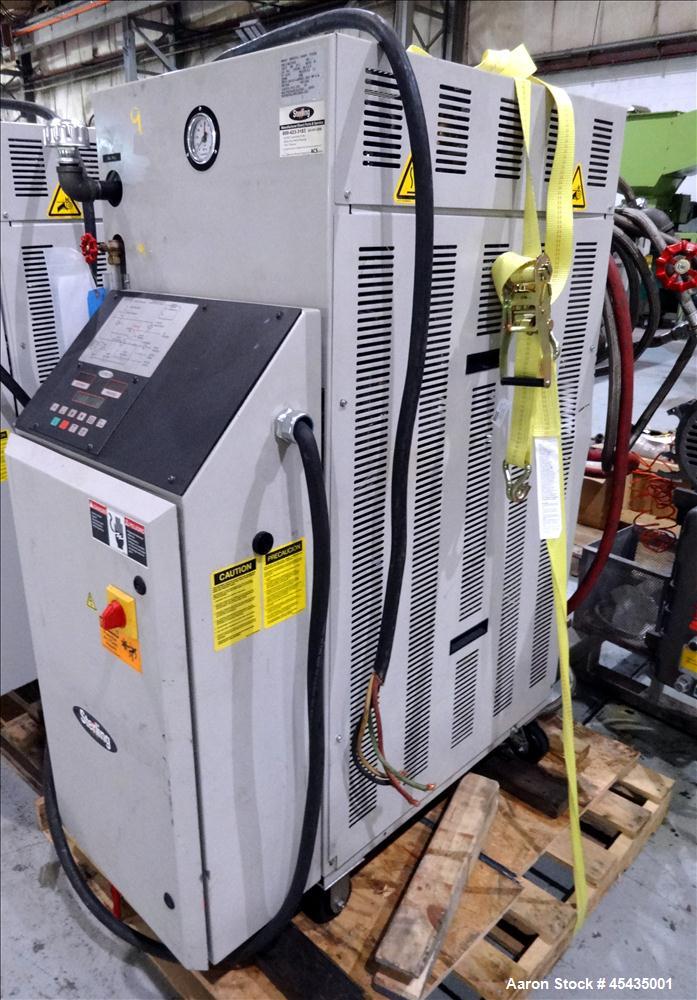 Used 48 KW Sterling Model M2B2016-U1 Hot Oil Liquid Temperature Controller; S/N 37L0183, 5 HP Pump, 480 VOLT, MAX PRESSURE 150 PSIG, 460 Volt, 3 Phase, 60 Hz, Full Load 62 Amps, TEFC Pump 18 Gallons ...