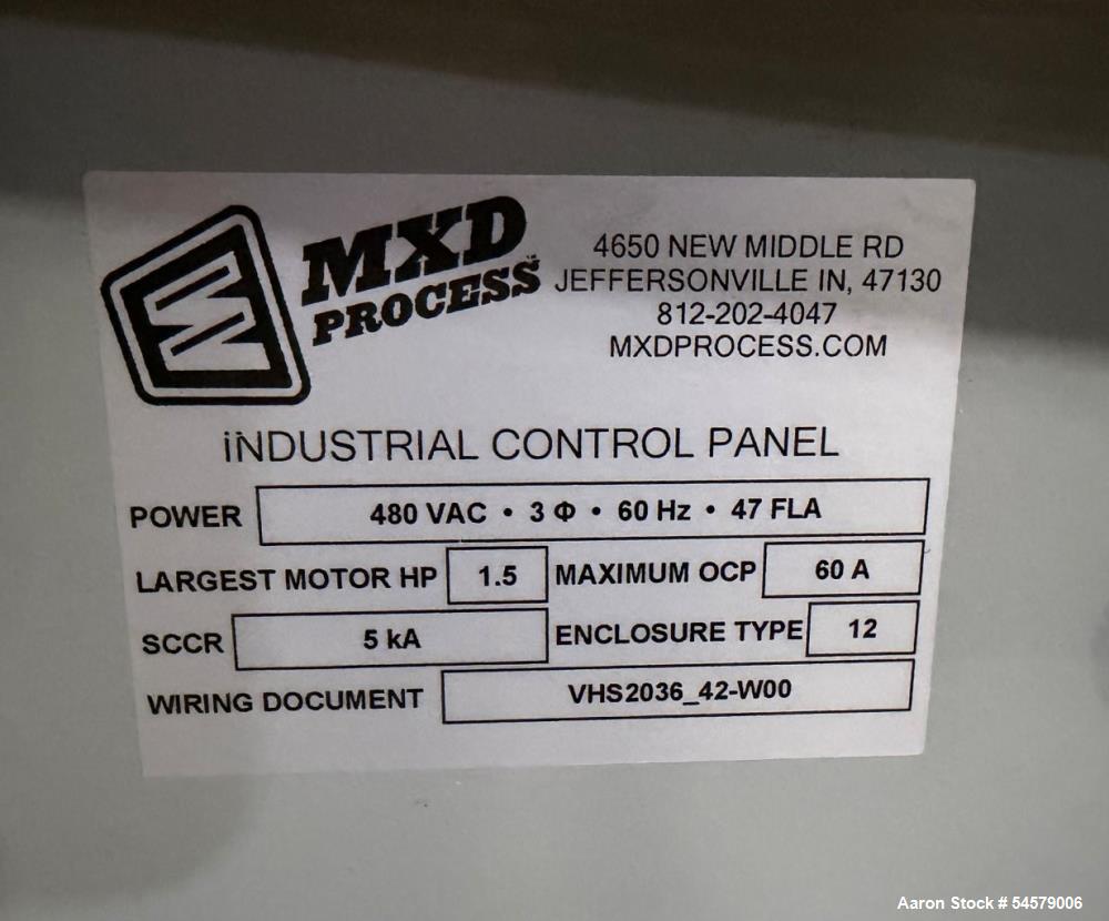 Unused Used MXD Process Vulcan Heat Transfer Skid, Model VHS2036-42, 36 KW.