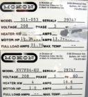 Used Mokon Temperature Controller/Chiller, model 311-053. Two zone heating/chilling system with (2) KV7F04KU.  Heating units and (1) 1-1/ 2 ton air-cooled chiller.  208 volts, 3 phase, 60 hertz.  3/2...