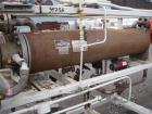 Used Chromalox electric oil heater, 30 kw capcity, electrically heated bayonet heater, 480 volt, 3 phase, skid mounted with Kontro centrifugal circulation pump, 316 stainless steel construction, 5 hp...