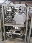 Used Chromalox Electric Oil Heater, 80 kw capacity, electrically heated bayonet heater, 480 volt, 3 phase, skid mounted with Kontro centrifugal circulation pump, carbon steel construction, 7.5 hp, 60...